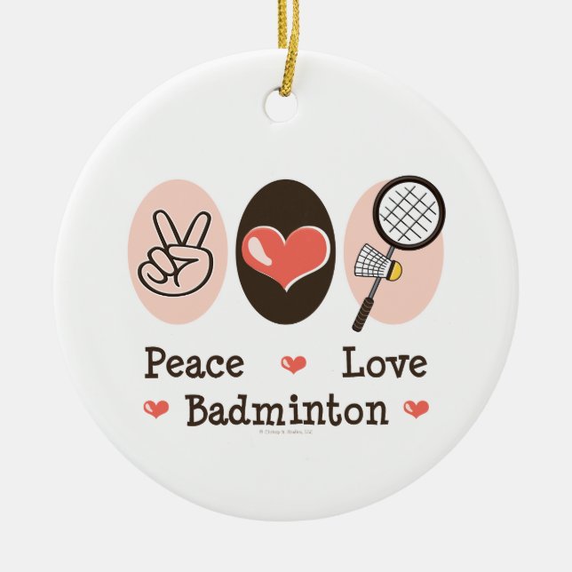 FriedensLiebe-Badminton-Verzierung Keramik Ornament (Vorne)