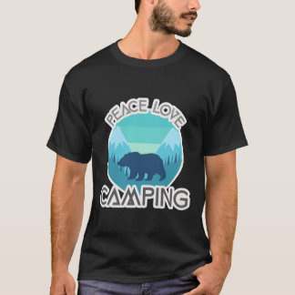 Friedensliebe Bär Camping Mädchen T-Shirt