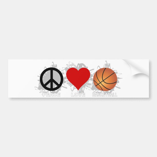 FriedensLiebe-Basketball-Emblem Autoaufkleber (Vorne)