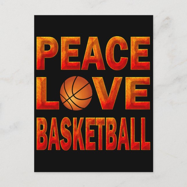 FRIEDENSLIEBE BASKETBALL POSTKARTE (Vorderseite)