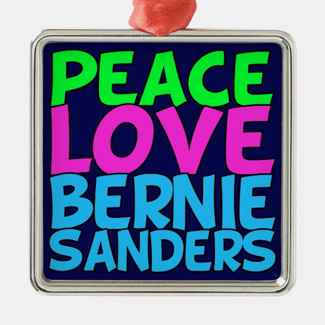 FriedensLiebe-Bernie-Sandpapierschleifmaschinen Ornament Aus Metall (Vorne)