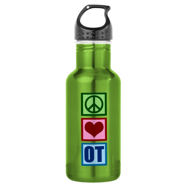FriedensLiebe-Beschäftigungstherapie Trinkflasche (Vorderseite)