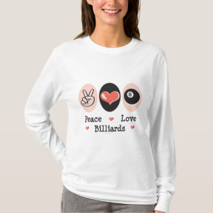 FriedensLiebe-Billard-langes Hülsen-T-Shirt T-Shirt