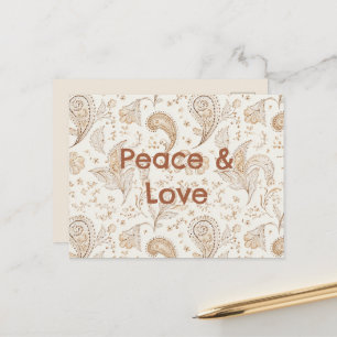 Friedensliebe Bohemian Hippie Sechziger Jahre Pais Postkarte