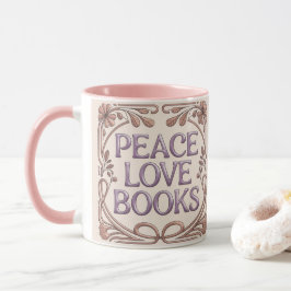 Friedensliebe-Bücher-Rosa-Kombitasse Tasse