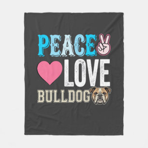 Friedensliebe Bulldogge Vektor Fleecedecke