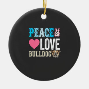 Friedensliebe Bulldogge Vektor Keramik Ornament