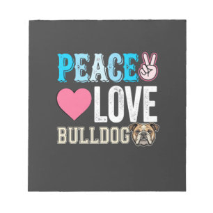 Friedensliebe Bulldogge Vektor Notizblock