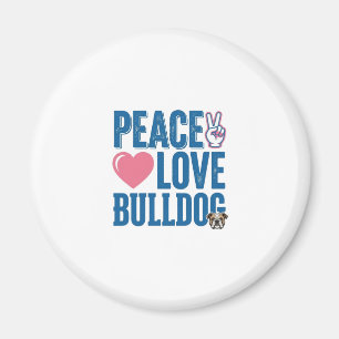 Friedensliebe Bulldogge Vintage Hundeshirt Design Magnet
