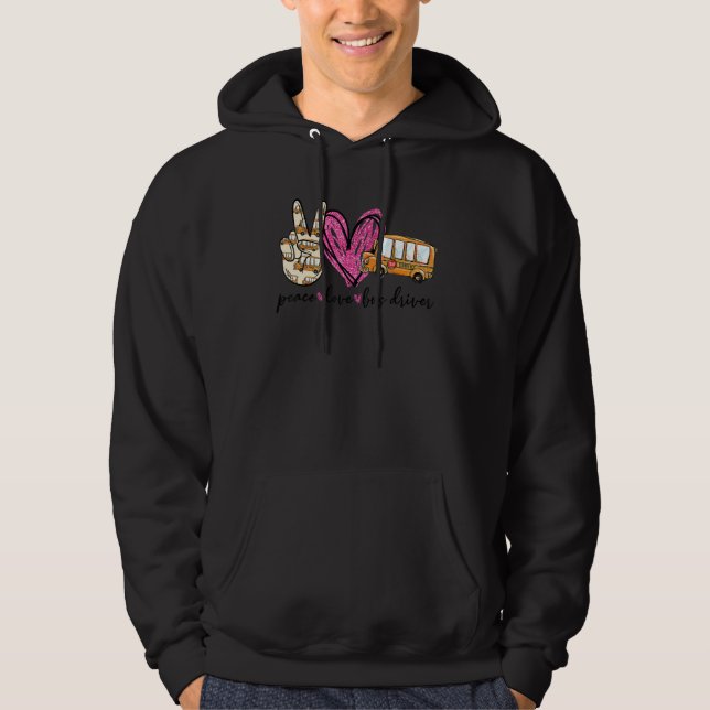 Friedensliebe Busfahrer Schulbus Busfahrer Hoodie (Vorderseite)