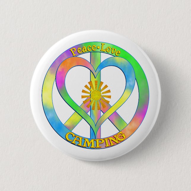 FriedensLiebe-Camping Button (Vorderseite)