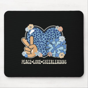 Friedensliebe Cheerleading Liebhaber Leoparden-Dru Mousepad