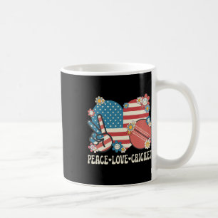 Friedensliebe Cricket Liebhaber Amerikanische Flag Kaffeetasse
