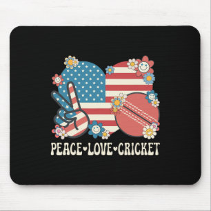 Friedensliebe Cricket Liebhaber Amerikanische Flag Mousepad