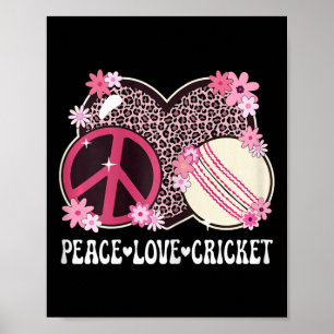 Friedensliebe Cricket Liebhaber Leoparden-Druck Fr Poster