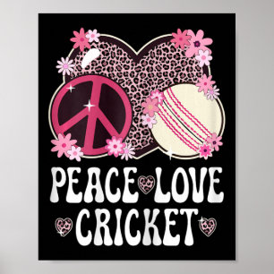 Friedensliebe Cricket Liebhaber Leoparden Druck Fr Poster