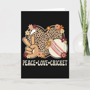 Friedensliebe Cricket Liebhaber Outfit Gepard Druc Karte