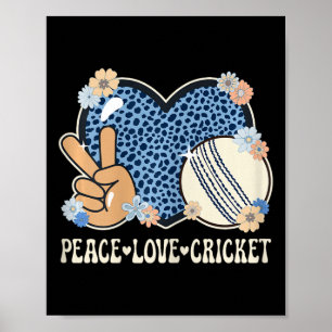 Friedensliebe Cricket Liebhaber Outfit Gepard Druc Poster