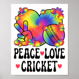 Friedensliebe Cricketliebhaber 60er 70er Hippie-Ou Poster