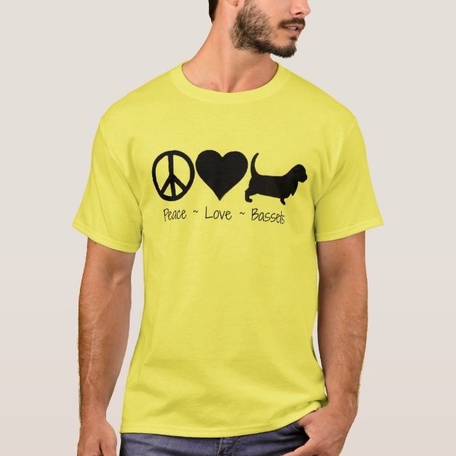 FriedensLiebe-Dachshund-Jagdhunde T-Shirt (Vorderseite)
