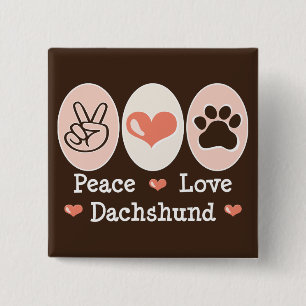 FriedensLiebe-Dackel-Knopf Button