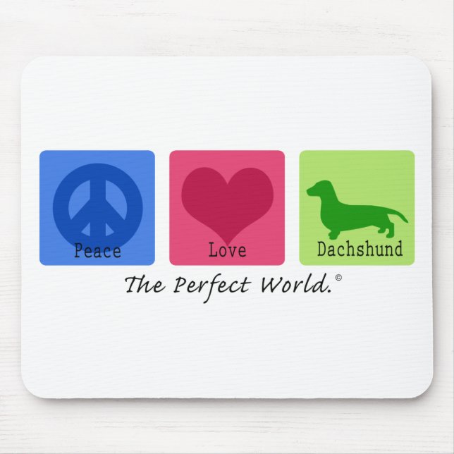 FriedensLiebe-Dackel Mousepad (Vorne)