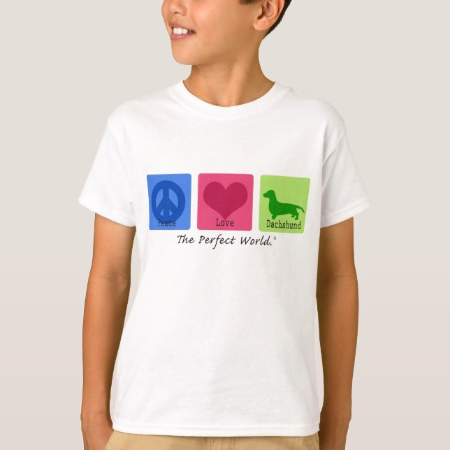 FriedensLiebe-Dackel T-Shirt (Vorderseite)