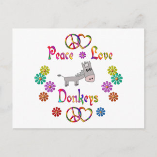 FRIEDENSLIEBE DONKEYS POSTKARTE