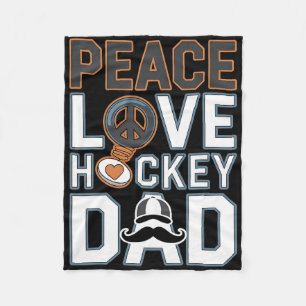 Friedensliebe Eishockey-Vater Lustiges T-Shirt Fleecedecke