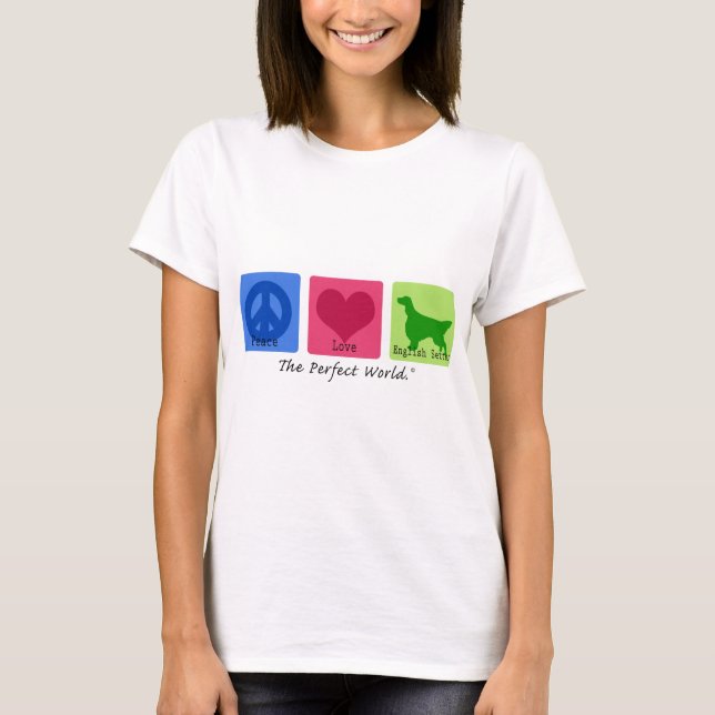 FriedensLiebe-englischer Setzer T-Shirt (Vorderseite)