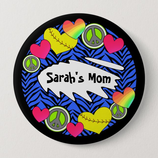 FriedensLiebe Fastpitch Flair-Knöpfe Button (Vorderseite)