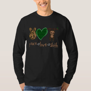 Friedensliebe Faultier Handzeichen Herz Faultier T-Shirt