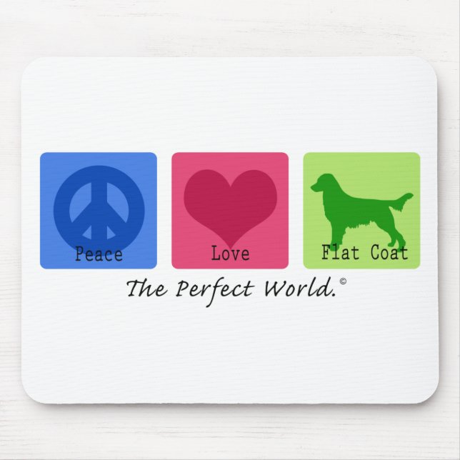 FriedensLiebe-flacher Mantel-Retriever Mousepad (Vorne)