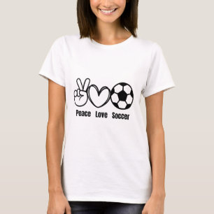 Friedensliebe Fußball Fan Bekleidung Männer Frauen T-Shirt