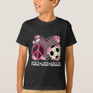Friedensliebe Fußball Liebhaber Leoparden Druck Fr T-Shirt