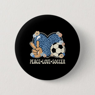 Friedensliebe Fußball Liebhaber Outfit Gepard Druc Button