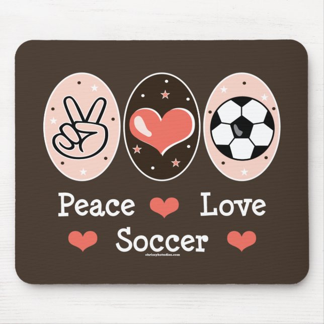 FriedensLiebe-Fußball-Mausunterlage Mousepad (Vorne)