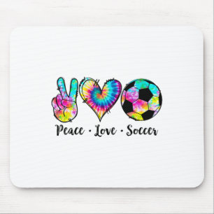 Friedensliebe Fußball Tie Dye Hippie Fußball Liebh Mousepad