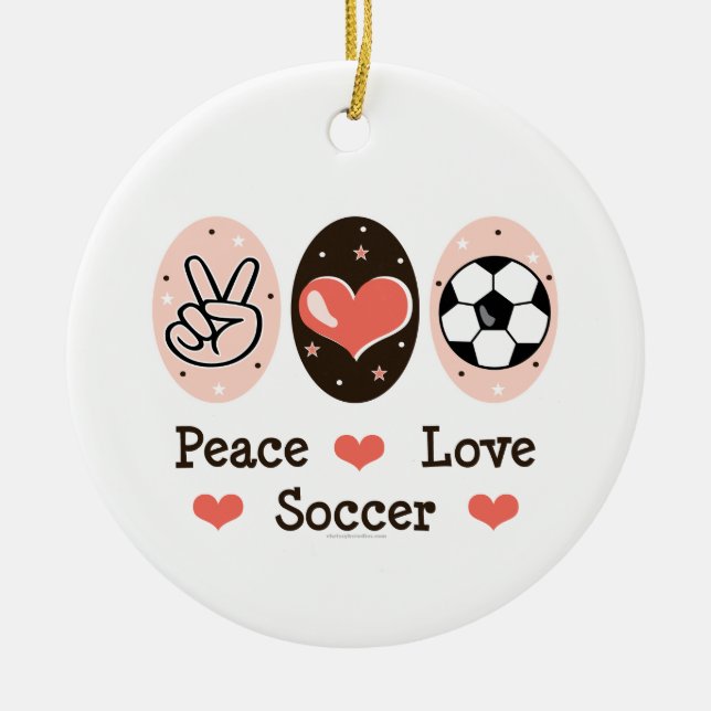 FriedensLiebe-Fußball-Verzierung Keramik Ornament (Vorne)