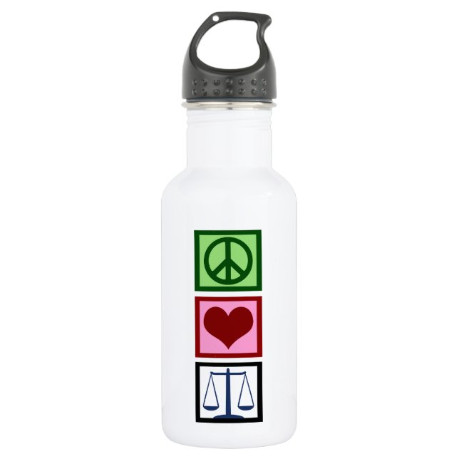 FriedensLiebe-Gerechtigkeit Trinkflasche (Vorderseite)