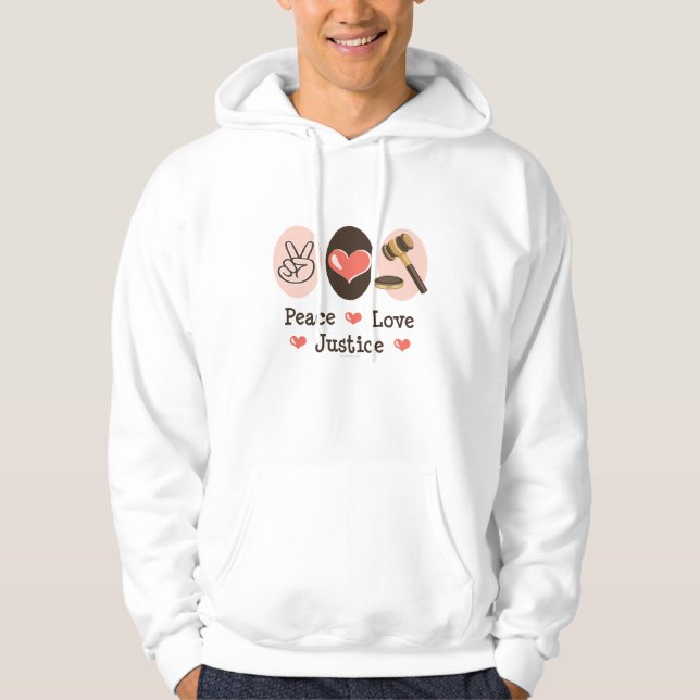 FriedensLiebe-Gerechtigkeits-Richter-mit Kapuze Hoodie (Vorderseite)