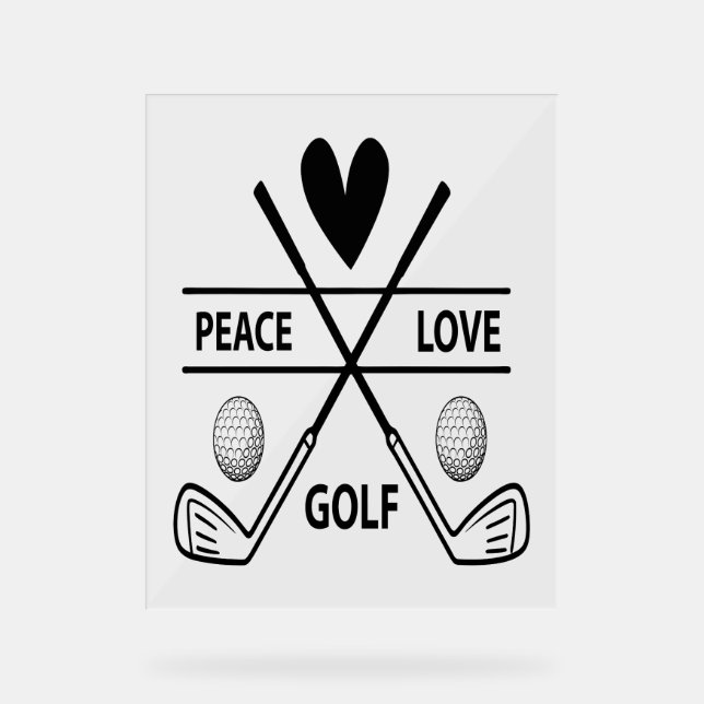 FRIEDENSLIEBE GOLF ACRYLSCHILD (Vorderseite)