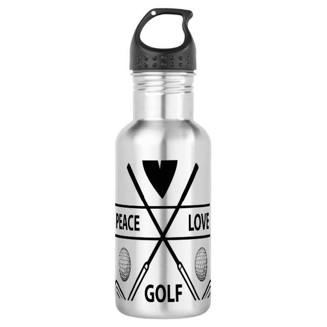 FRIEDENSLIEBE GOLF EDELSTAHLFLASCHE (Vorderseite)