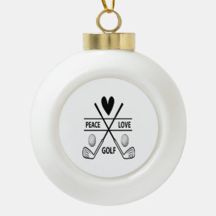 FRIEDENSLIEBE GOLF KERAMIK Kugel-Ornament