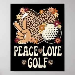 Friedensliebe Golf Liebhaber Outfit Gepardendruck Poster
