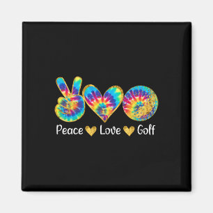 Friedensliebe Golf Lustige Tie Dye Golf Liebhaber  Magnet