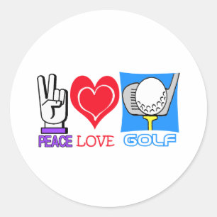 FRIEDENSLIEBE GOLF RUNDER AUFKLEBER