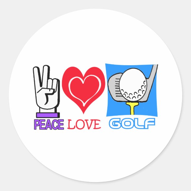 FRIEDENSLIEBE GOLF RUNDER AUFKLEBER (Vorderseite)
