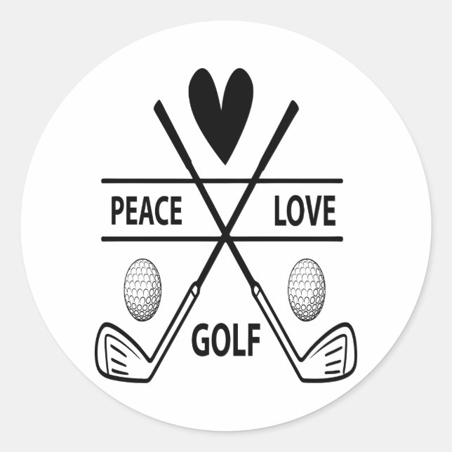 FRIEDENSLIEBE GOLF RUNDER AUFKLEBER (Vorderseite)