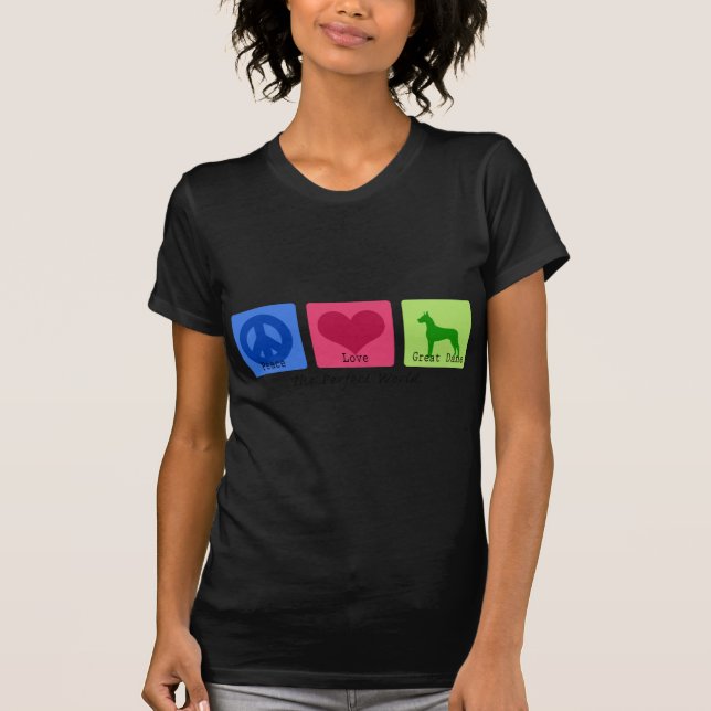 FriedensLiebe-großer Däne T-Shirt (Vorderseite)